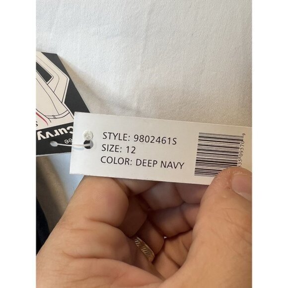 Sharagano Sz 12‎ NWT Deep Navy Curvy Slim Fit Short Length Pants MSRP $70 - Picture 3 of 5